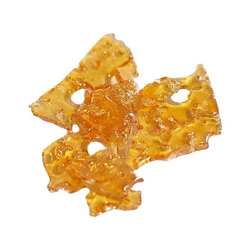 Close up of Dab Bods Orange Hill cannabis shatter