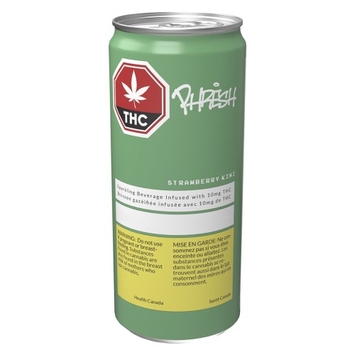 Close up of Phresh Strawberry Kiwi cannabis beverage can