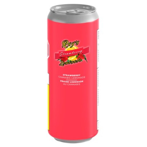 Close up of the Ray's Lemonade Strawberry Lemonade cannabis beverage can